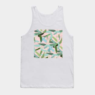 Eucalyptus Leaves Pink Design Tank Top